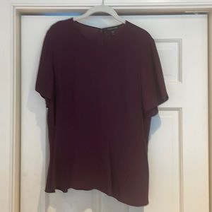 Eileen Fisher Silk short sleeved Size 12 purple blouse